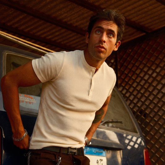 Short Sleeve Henley shirt.