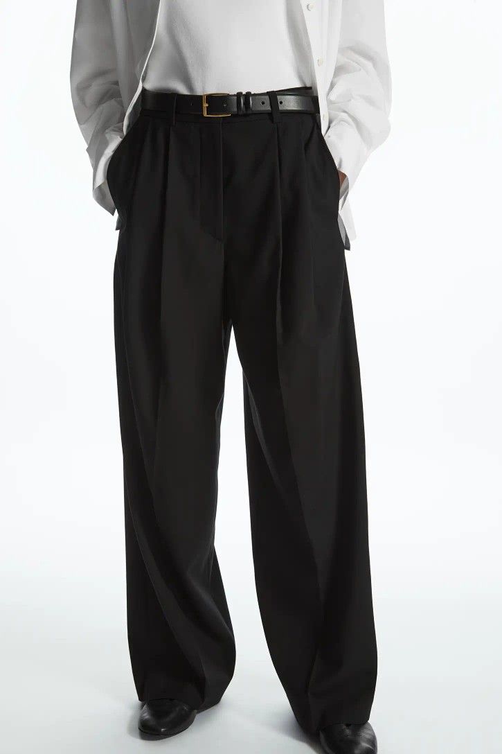 black tailored pants