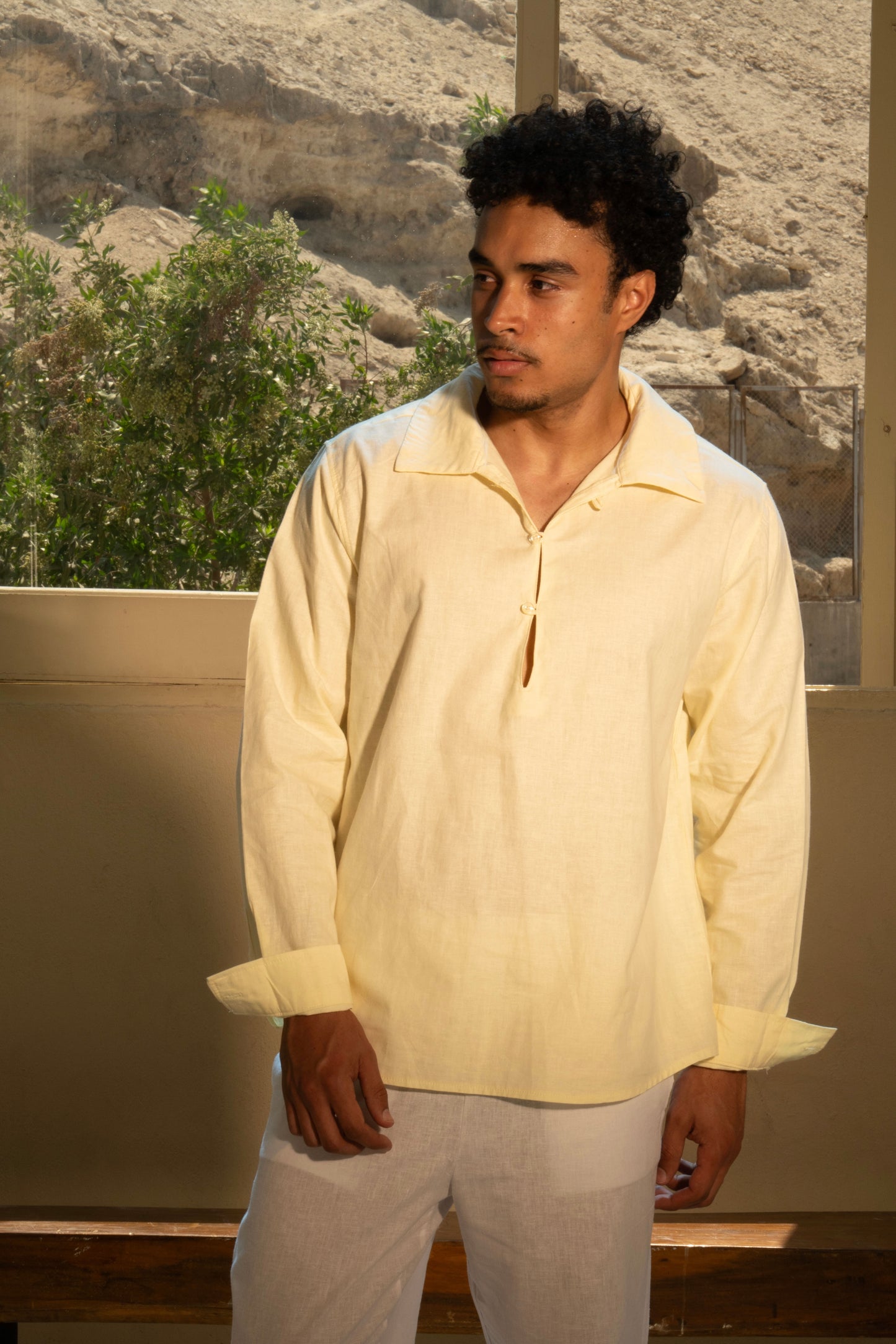 Linen popover shirt