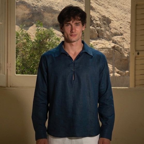 Linen popover shirt