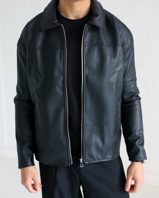 Black leather jacket