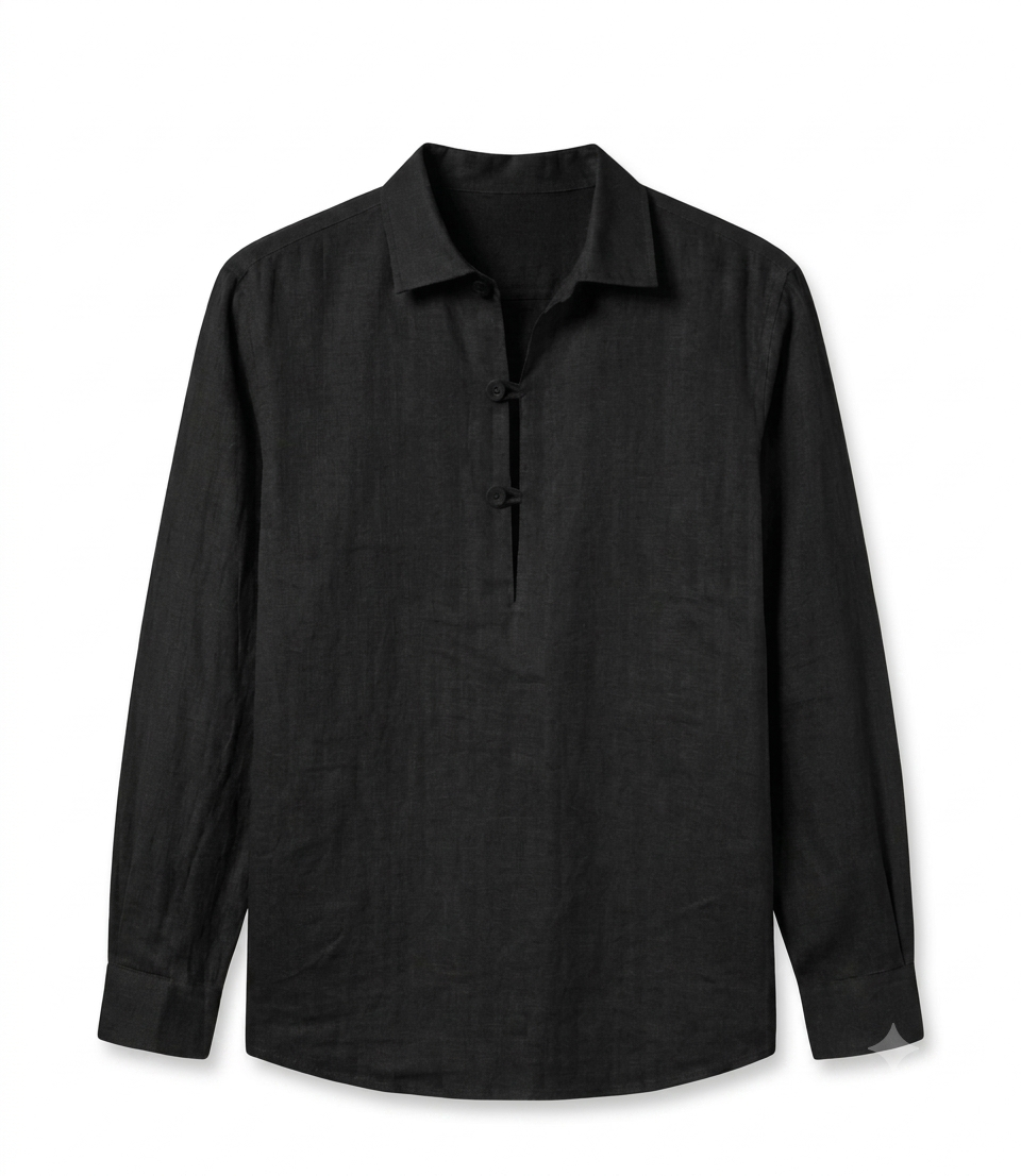Linen popover shirt