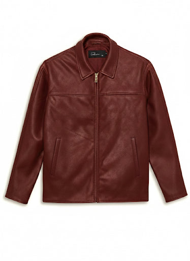 burgundy leather jacket