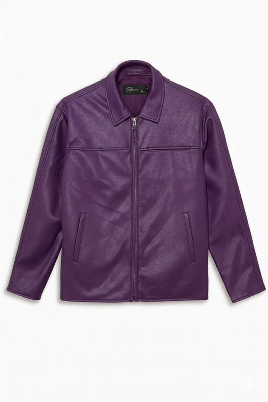 Violet leather jacket