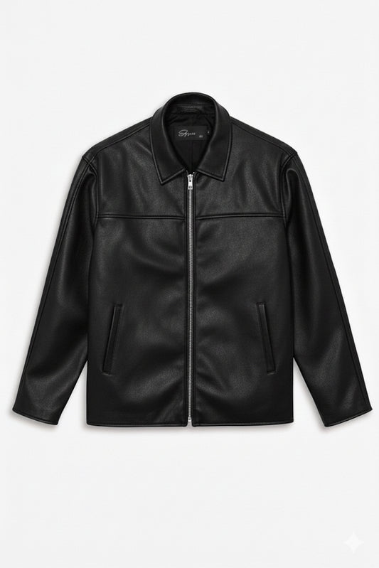 Black leather jacket