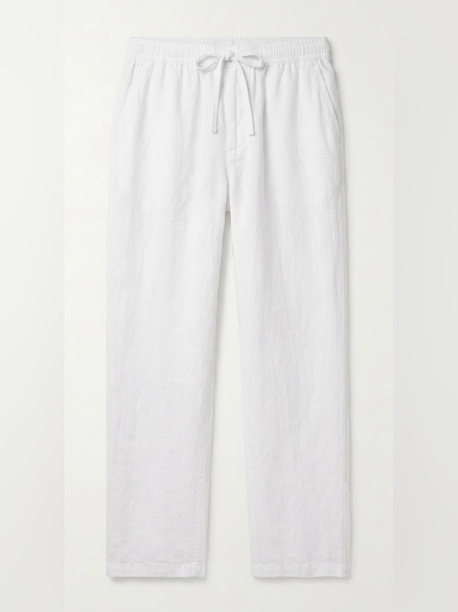 white linen pants