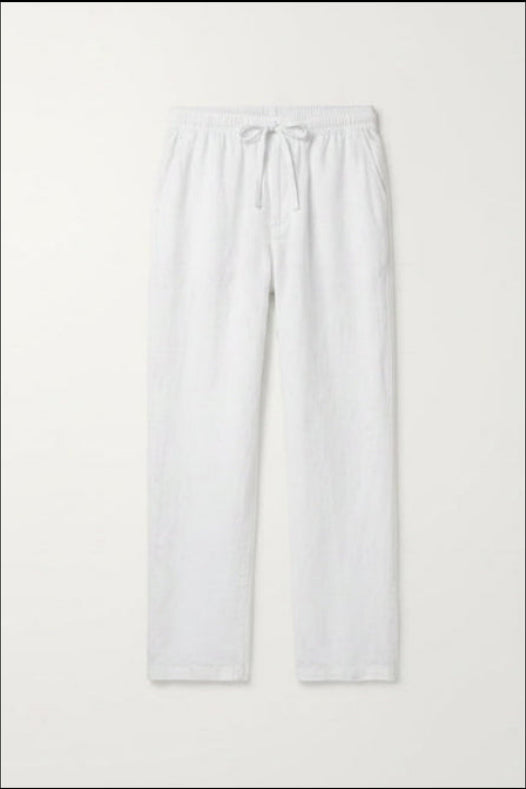 white linen pants
