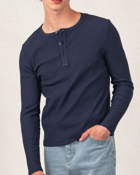 navy blue henely
